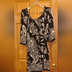 DRESS BARN BLACK AND WHITE Paisley DRESS